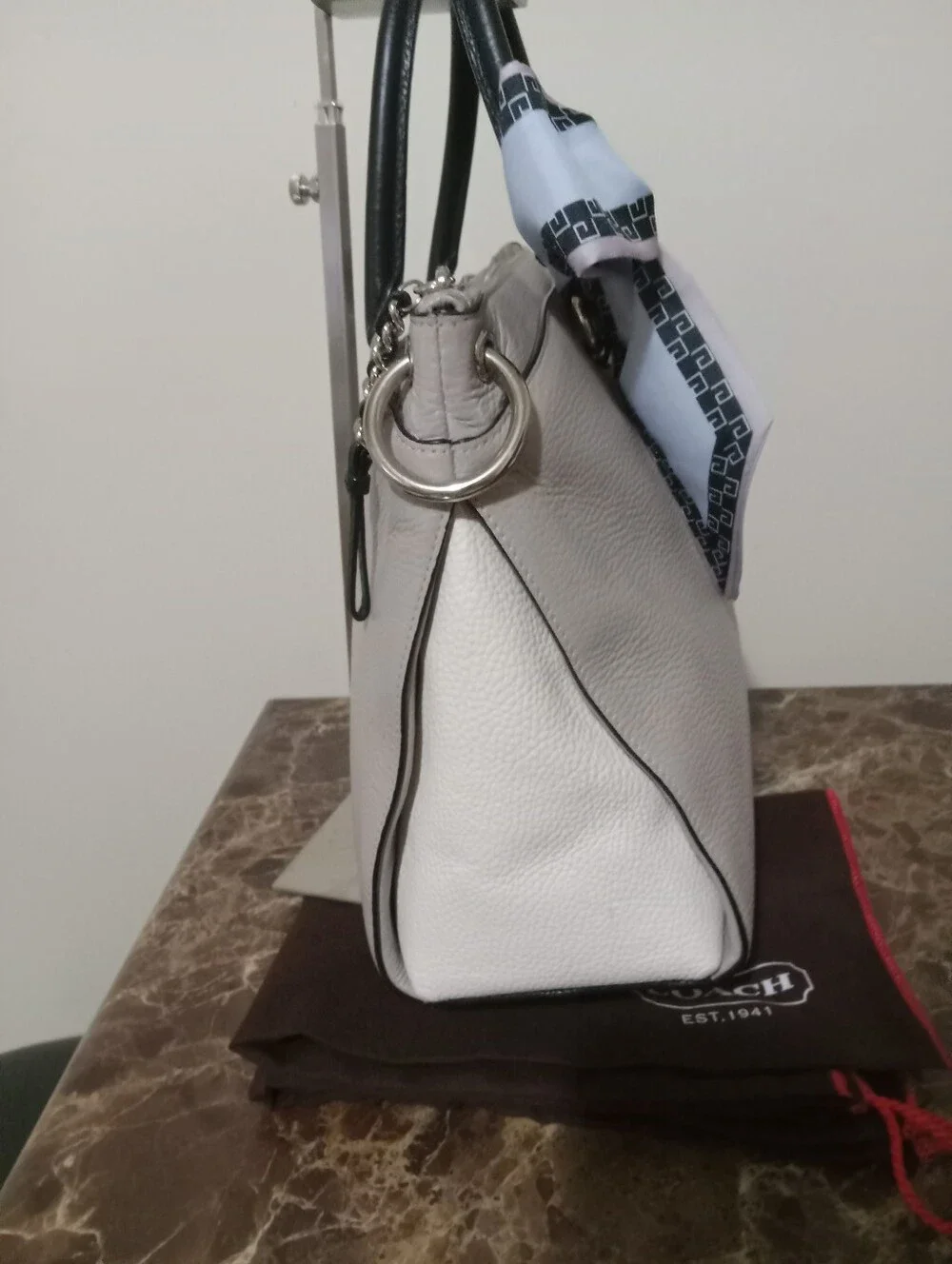 Coach Color Block Pebble Leather Handbag EUC